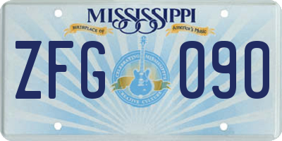 MS license plate ZFG090