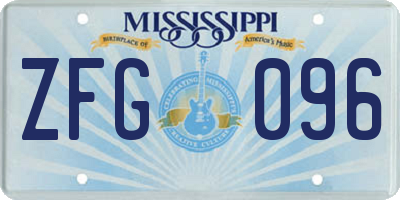 MS license plate ZFG096