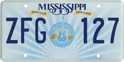 MS license plate ZFG127
