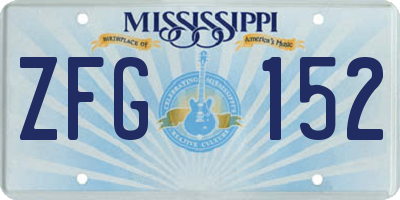 MS license plate ZFG152