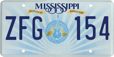 MS license plate ZFG154