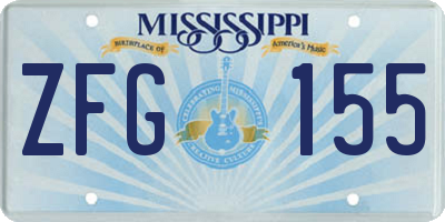 MS license plate ZFG155