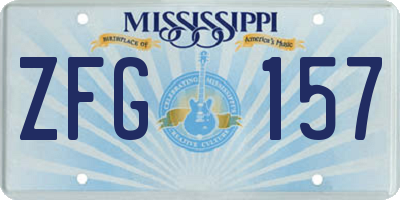 MS license plate ZFG157