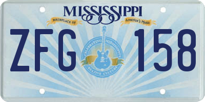 MS license plate ZFG158