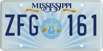 MS license plate ZFG161