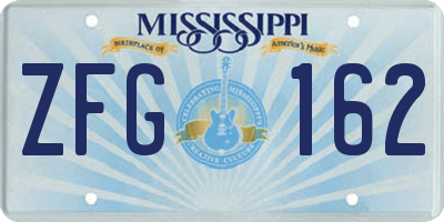 MS license plate ZFG162