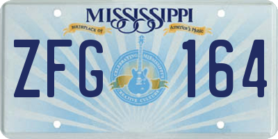 MS license plate ZFG164