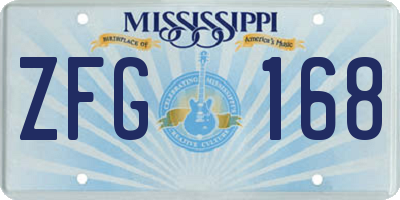 MS license plate ZFG168