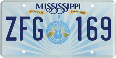 MS license plate ZFG169