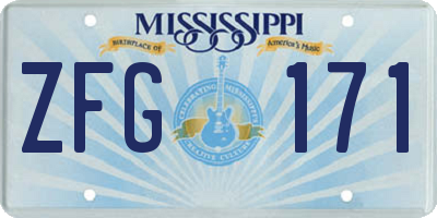 MS license plate ZFG171