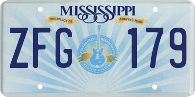 MS license plate ZFG179