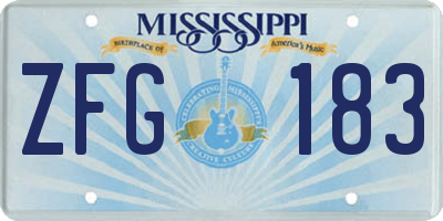 MS license plate ZFG183