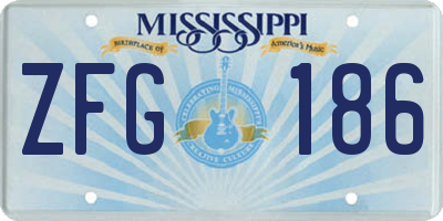 MS license plate ZFG186