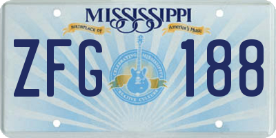 MS license plate ZFG188