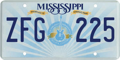 MS license plate ZFG225