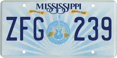 MS license plate ZFG239