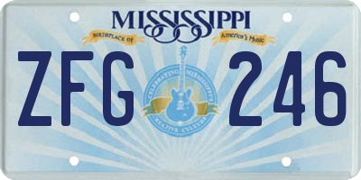 MS license plate ZFG246