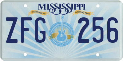 MS license plate ZFG256