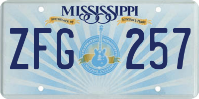 MS license plate ZFG257