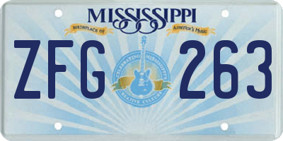MS license plate ZFG263