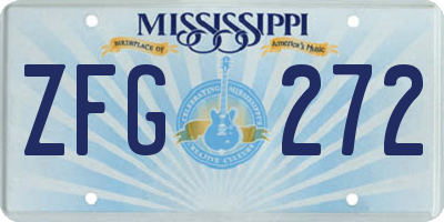 MS license plate ZFG272