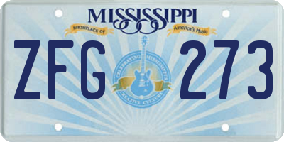 MS license plate ZFG273