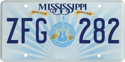MS license plate ZFG282