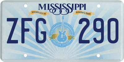 MS license plate ZFG290