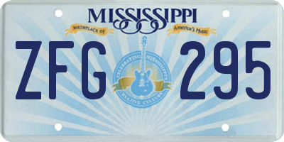 MS license plate ZFG295
