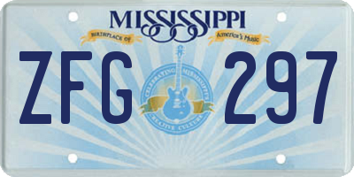 MS license plate ZFG297