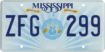 MS license plate ZFG299