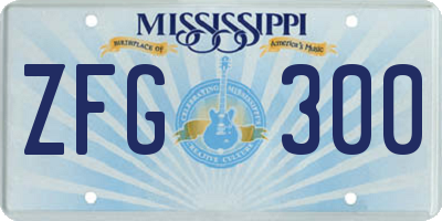 MS license plate ZFG300