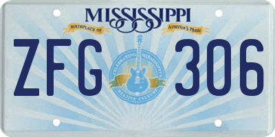 MS license plate ZFG306