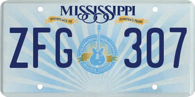 MS license plate ZFG307