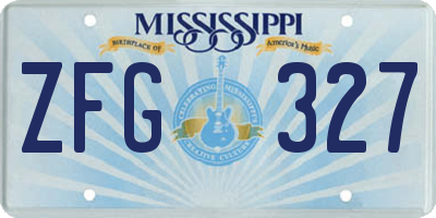 MS license plate ZFG327