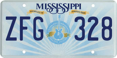 MS license plate ZFG328
