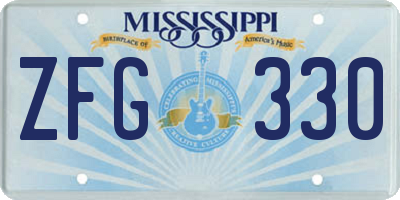 MS license plate ZFG330