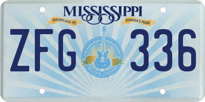 MS license plate ZFG336