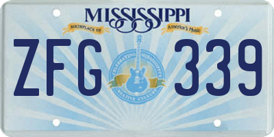 MS license plate ZFG339