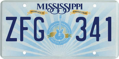 MS license plate ZFG341