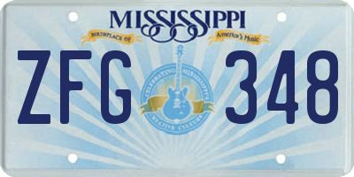 MS license plate ZFG348