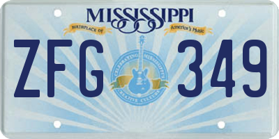 MS license plate ZFG349