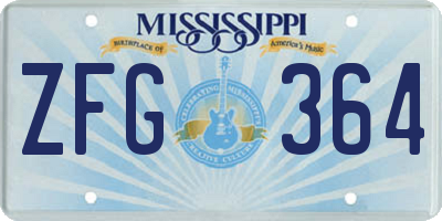 MS license plate ZFG364