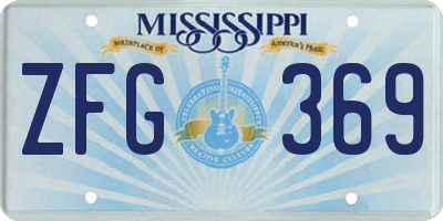 MS license plate ZFG369