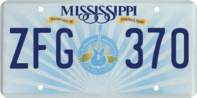 MS license plate ZFG370