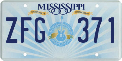MS license plate ZFG371
