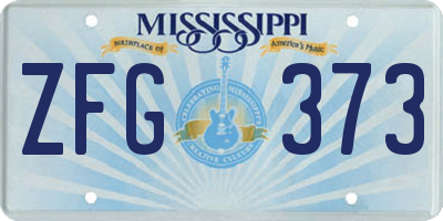 MS license plate ZFG373
