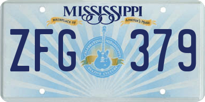 MS license plate ZFG379