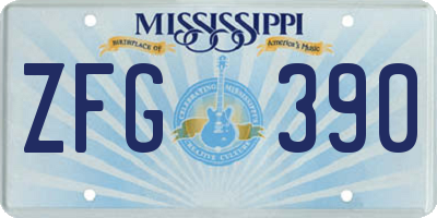 MS license plate ZFG390