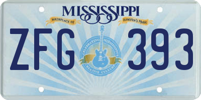 MS license plate ZFG393